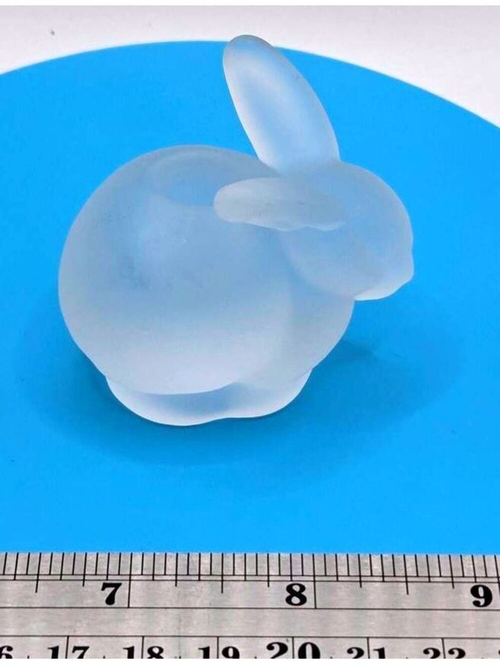 Vintage Frosted Satin Glass Rabbit Figurine Candlestick Holder